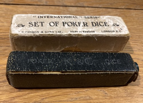 Two cased vintage poker dice