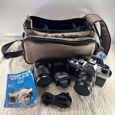 Vintage Praktica MTL5B 35mm camera w/ lens, flash, Zeiss Jena lens, bag & manual