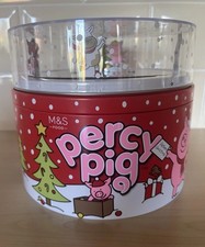 Marks And Spencer’s Percy Pig Round Rotating Christmas Musical Biscuit Cake Tin