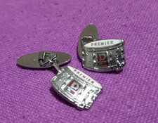 VERY RARE Vintage Premier snare drum CUFFLINKS vg+/exc as shown IDEAL XMAS GIFT!