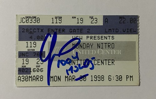 Wcw ticket stub signed chris - ticket,
