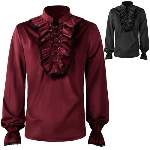 Elegant gothic mens shirt with - gothic,