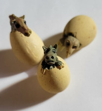 3 x Vintage Hatching Dragon Eggs - Clare Craft Pottery - Good Condition