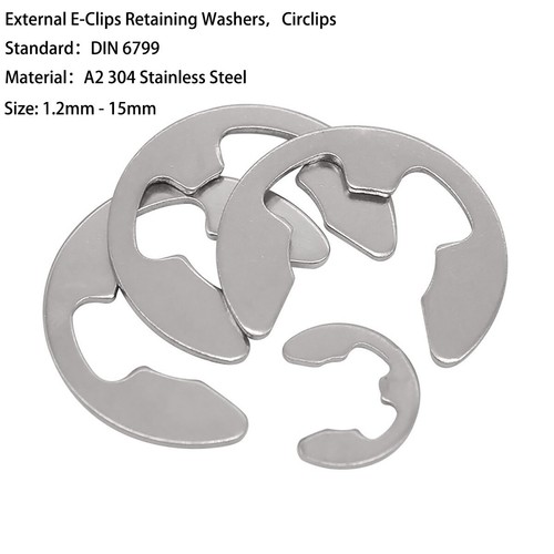 External clips retaining - e-clips,