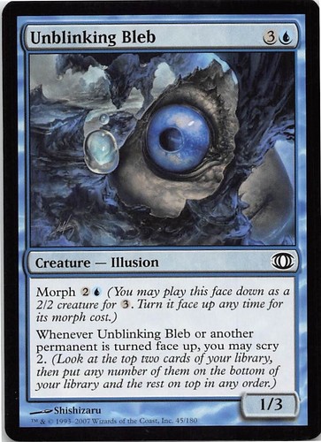 Unblinking bleb common - unblinking, *common*