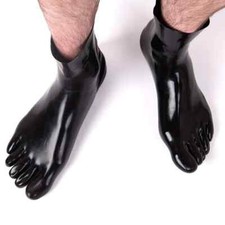 Latex Rubber Toe Socks, Black