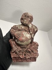 Unusual Vintage Weathered Chinese Buddha Figure. Very Heavy!