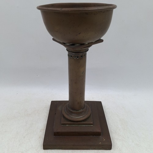 Antique brass pedestal planter - antique,