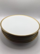 THOMAS GERMANY WIDE GOLD BAND & WHITE 6 X SMALL DINNER PLATES 9.3” DIAMETER