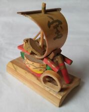 Vintage Wooden Miniature Galleon / Ship Marked Foreign