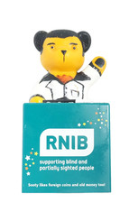 Vintage Classic RNIB Sooty Charity Collection Box Sooty as Elvis.