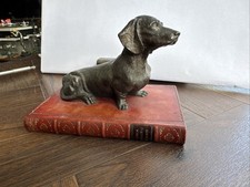 Dachshund On Book Sculpture Dog Ornament