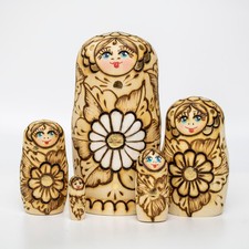 5pcs 10cm / 4" Burned Wood
