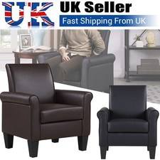 Faux Leather Accent Chair Arm