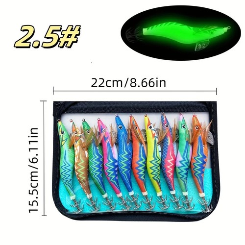10pcs luminous squid fishing - 10pcs,