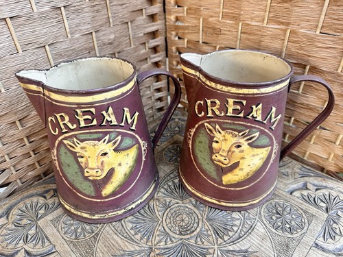 Pair vintage hand painted - pair,