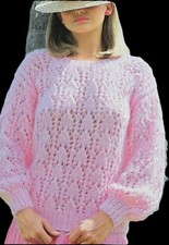 1980s Leaf Lace Round Neck