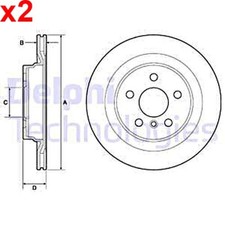 2X Brake Disc DELPHI Fits BMW