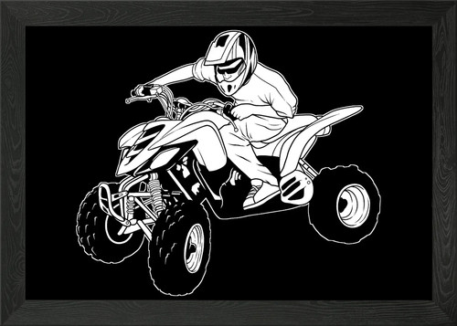 Quad bike framed wall art - quad,