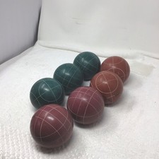 Vintage Bocce Ball Lawn Bowling Game 7 piece Red and Green Set