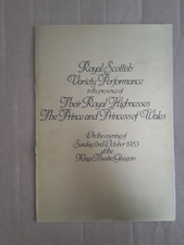 ROYAL SCOTTISH VARIETY PERFORMANCE PROGRAMME Glasgow Charles Princess Diana 1983