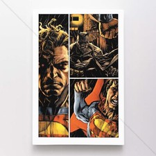 Batman & Superman Poster Canvas Comic Book Cover Art Print #7368