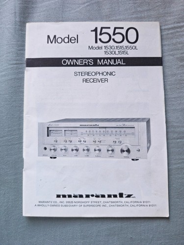 Marantz 1550 stereophonic - marantz,