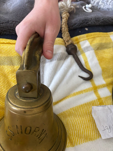 Brass ship bell engraved s - bell,