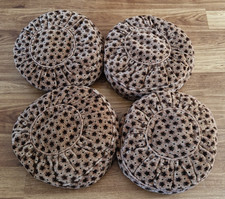 SET 4 FEATHER FILLED 16" VINTAGE BOUDOIR CUSHIONS VERY HEAVY UPHOLSTERY FABRIC