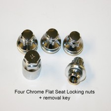 4x Chrome Flat Seat OEM Alloy