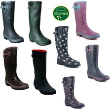 Womens Ladies extra wide calf 45 cm max wellies waterproof wellington rain boots