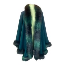 Vintage Bottle Green Knit Cape