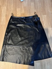 Next Black Faux Leather Knee-Length Skirt Size 16