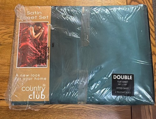 Teal satin double - satin, flat