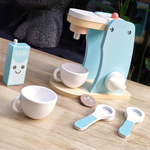 Wooden toy coffee maker - wooden,