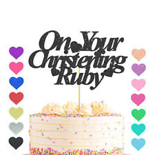 Peronalised Newborn Baby Christening Day Birthday Cake Topper Baptism Naming