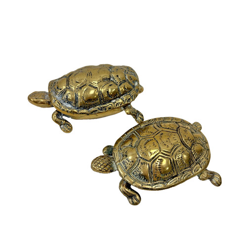 Vintage brass turtle trinket - brass,