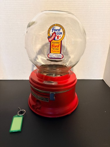 Glass globe red ford gumball - glass,