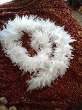 Long White Feather Boa. Fancy Dress