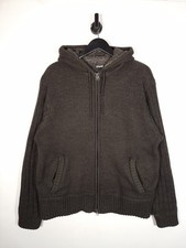 Schott Hoodie Size XL Men's Brown Full Zip Hooded Fleece Lined Heavyweight