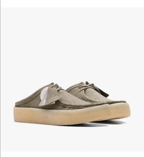 Clarks Originals Mens * Wallabee Cup Lo * Olive Eco  Slip On Clog UK 10 G / 44.5