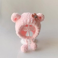 Flower Plush Baby Knit Hat