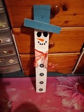 Handmade Wooden Snowman