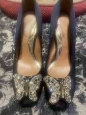 Aruna Seth Navy Satin Crystal