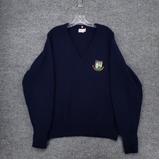 Jayfor of Auchtermuchty Sweater Mens 46 Blue Long Sleeve Lambswool Knit V Neck