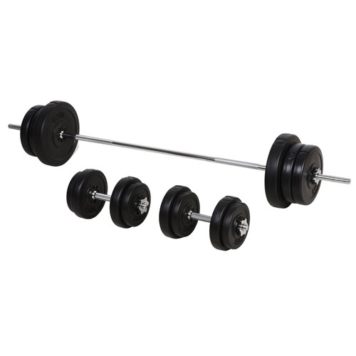 Homcom dumbbell and barbell - dumbbell,