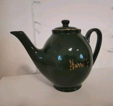 HARRODS of London Classic green & gold Teapot (For Two)