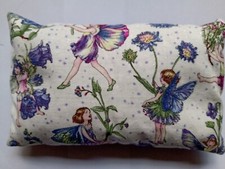 Small PETITE FLOWER FAIRIES  cotton LAVENDER SLEEP PILLOW  Filled with Lavender