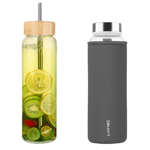 Glass water bottle with - 32,