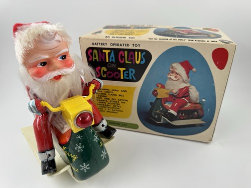 Vintage santa claus scooter - claus, on